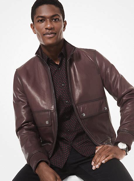 Washed Nappa Leather Bomber Jacket 